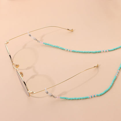 سلسلة نظارات خرز بلون تركوازي 