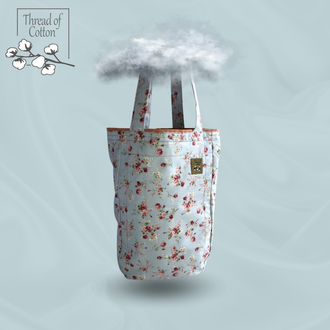 صورة حقيبة جميلة لحمل ترمس القهوة او الشاي بطراز ريفي 