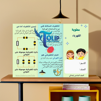 صورة مطوية  الكهرباء علوم الصف السادس الابتدائي الفصل الدراسي الثالث 