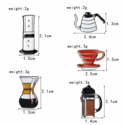 مجموعة بروشات أدوات القهوة