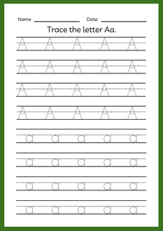 أوراق عمل الحروف الهجائية الانجليزية - رياض الأطفال