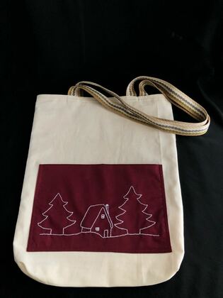 صورة حقيبة قماش لحمل المستلزمات الدراسية او التسوق