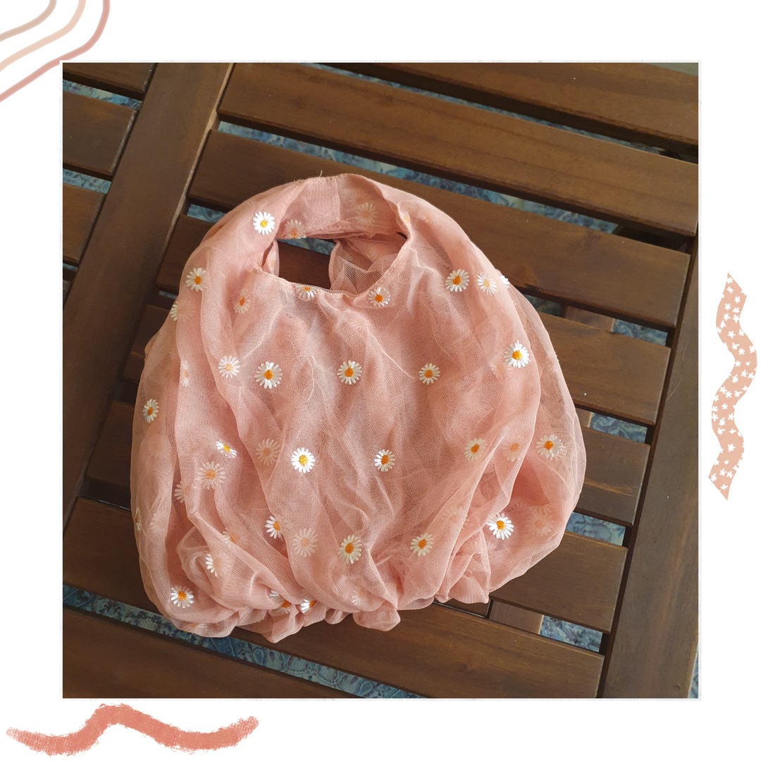 حقيبة قماش مطرزة بالأزهار - مؤسسة نيلا للتسويق الإلكتروني