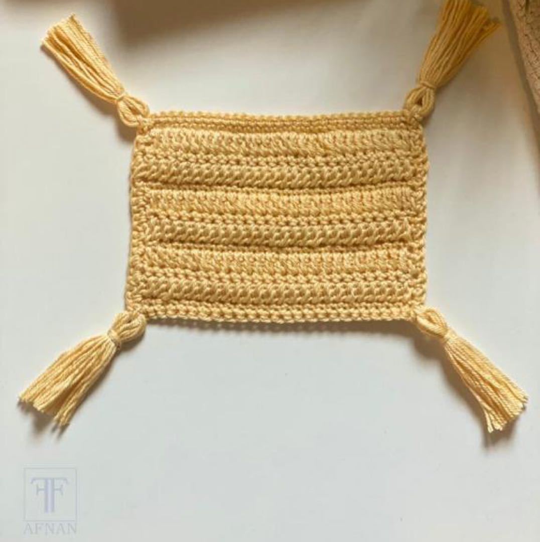 اطلب قاعدة أكواب  اصفر من متجر ff__crochet على سوق تبايُع
