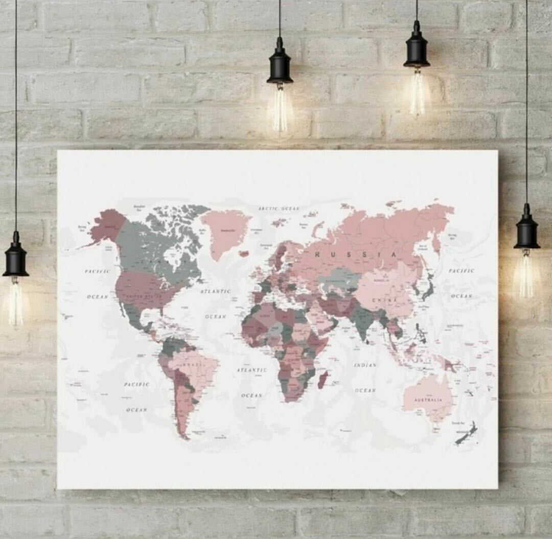 لايفوتك خلفية قماشية لخريطة العالم من متجر كالليلة القمراء على سوق تبايُع